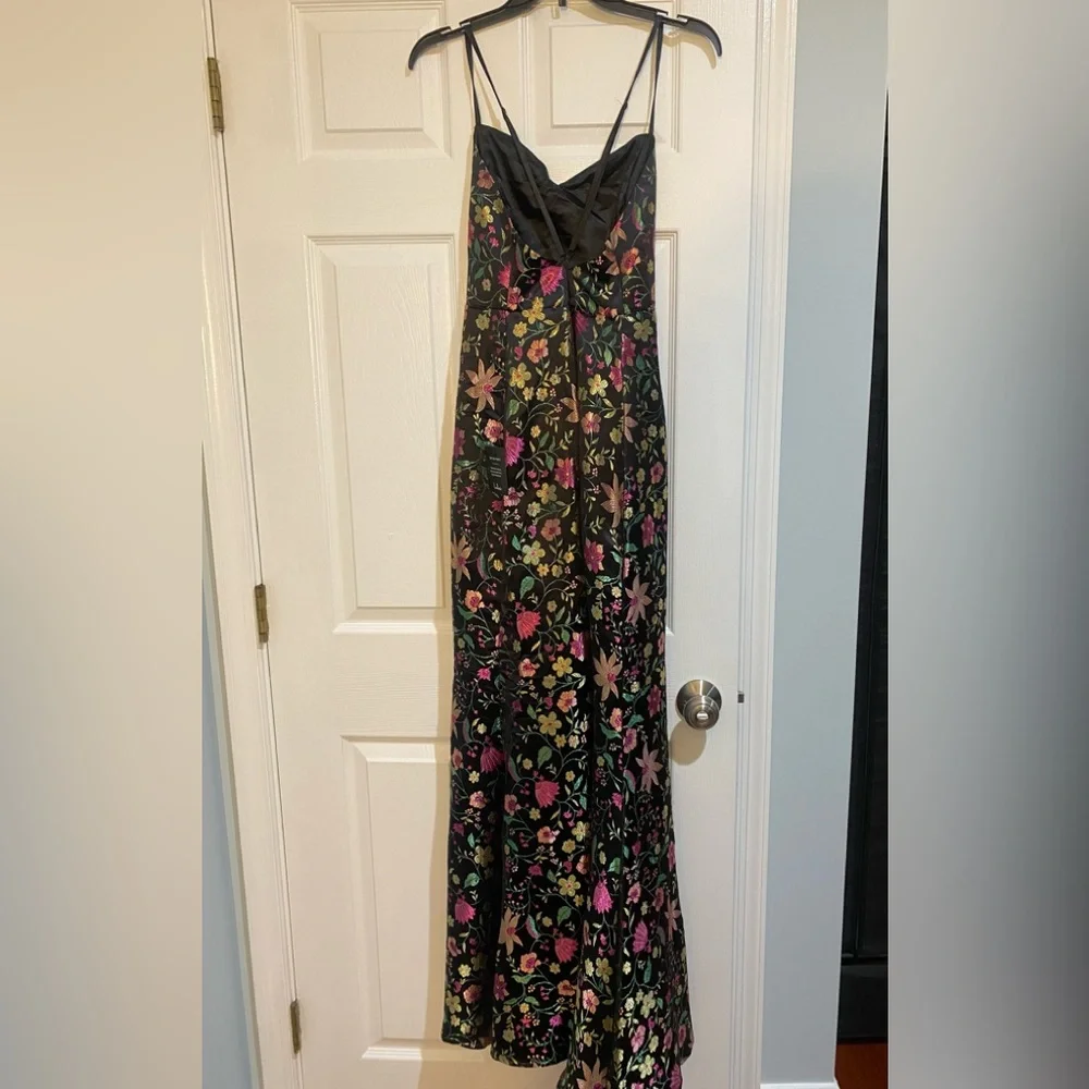 Lulu's Black Maxi Dress with Pink Floral Design - Picture 6 of 10
